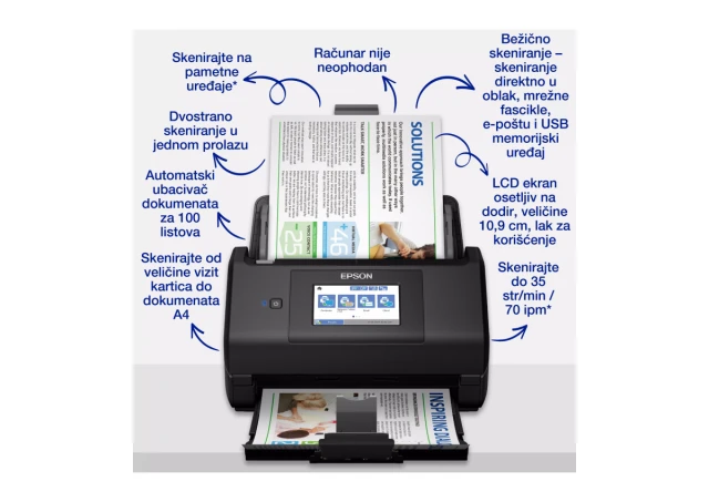 Epson B11B258401 Scanner WorkForce ES-580W, Sheetfed, A4, ADF, 35 ppm