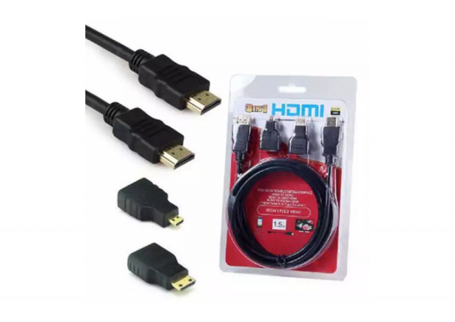 Kabl HDMI + adapteri Micro i Mini HDMI 1.5m Kettz