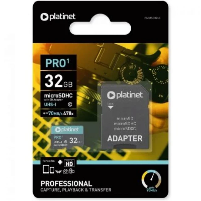 MSD Platinet PMMSD32UI 32GB 70 Mb/s+adjapter