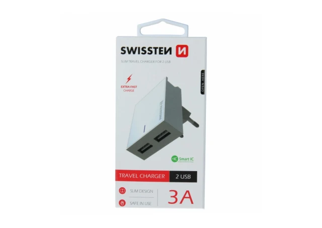 SWISSTEN CHARGER 2x USB 3A  WHITE