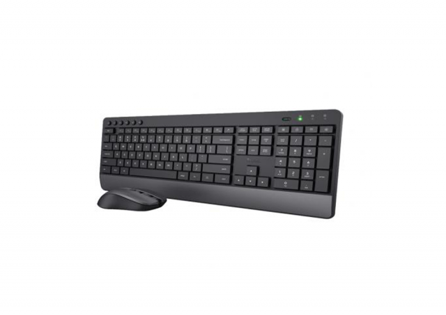 Tastatura+miš TRUST TREZO bežicni set/Silent/US/crna