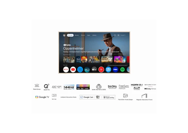 TCL Nepoznata marka Televizor 55A300W QLED 55" 4K UHD 144Hz Matte Screen "Ai" Art Google TV frame
