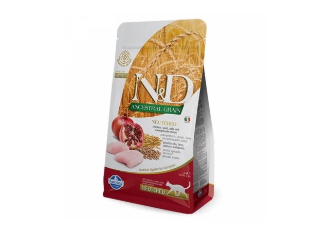 Neutered Chicken N&D AG Cat Neutered Chicken&Pom. 10kg - Cena, Specifikacije i Akcija ...